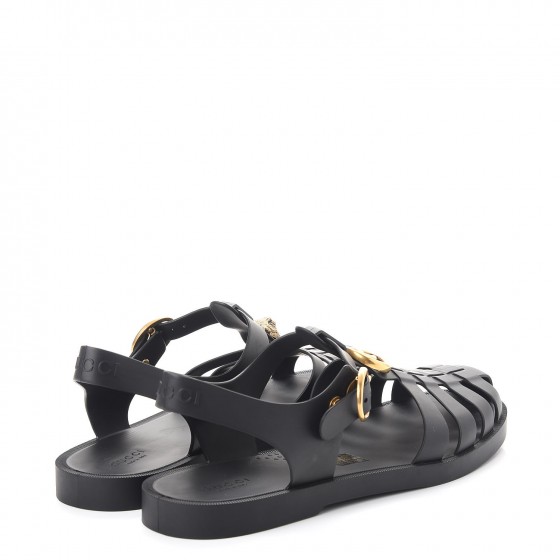 ★GUCCI★ Rubber buckle strap sandal サンダル Gucci Black Rubber Crystal Buckel Strap Sandal 42 | eBay