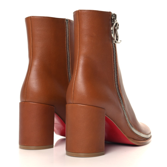 CHRISTIAN LOUBOUTIN Calfskin CL Zip Booty 70 Ankle Boots 37
