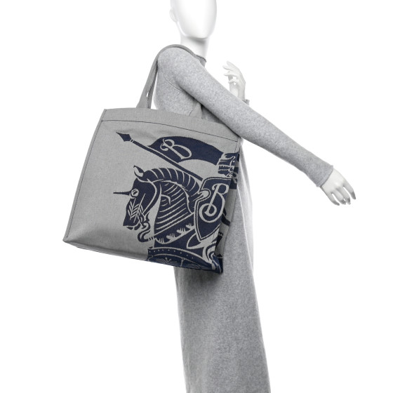 BURBERRY Canvas EKD Square Tote Knight 1657239 | FASHIONPHILE