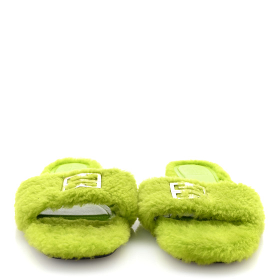 GIVENCHY Wool 4G Logo Mule Slide Sandals 40 Citrus Green