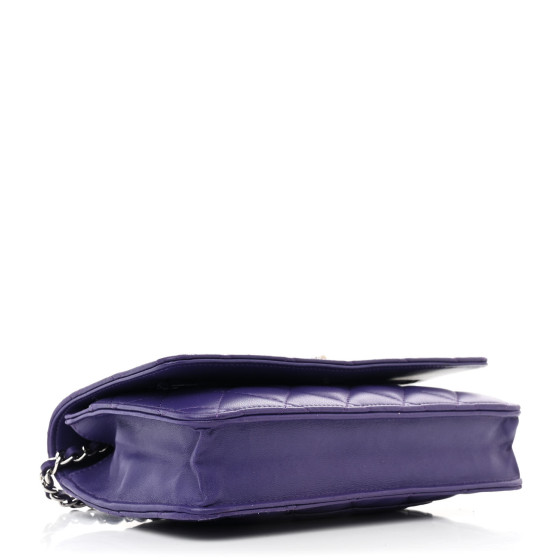 CHANEL 手袋　紫 CHANEL Lambskin Quilted Reissue Wallet On Chain WOC Purple