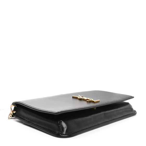 【SAINT LAURENT】MONOGRAM PHONE HOLDER YVES SAINT LAURENT Crocodile Embossed Black Phone Holder