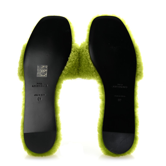 GIVENCHY Wool 4G Logo Mule Slide Sandals 40 Citrus Green