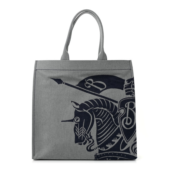 BURBERRY EKD XL SQUARE TOTE トートバッグ 騎士と馬 BURBERRY Canvas EKD Square Tote Knight 1657239 | FASHIONPHILE
