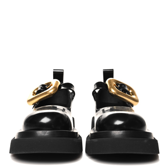 BOTTEGA VENETA ラグ メリージェーン 38 BOTTEGA VENETA Brushed Calfskin Lug Mary-Jane Loafers 38