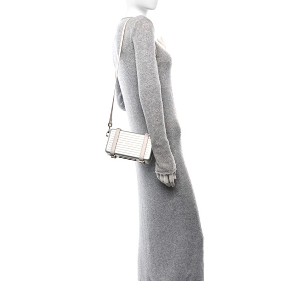 CHRISTIAN DIOR X RIMOWA Aluminum Personal Clutch On Strap