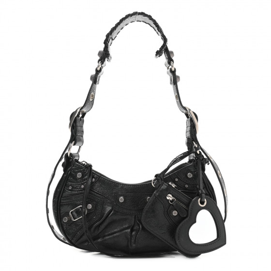 ショルダーバッグ・ポシェット Balenciaga Le Cagole S Shoulder Bag In Arena Leather BALENCIAGA Agneau Arena Le Cagole Shoulder Bag XS Black
