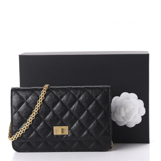 CHANEL Aged Calfskin Quilted Reissue Wallet On Chain WOC