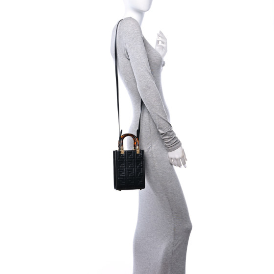 【送料&関税込】Printed Plexiglass And l Forever Fendi E FENDI Vitello Plexiglass FF Embossed Mini Fendi Sunshine