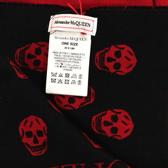 ALEXANDER MCQUEEN Wool Reversible Upside Down Skull Scarf