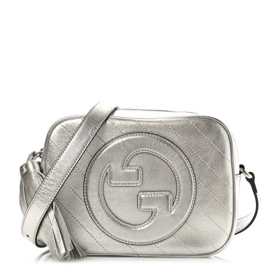 GUCCI Metallic Sakai Be Green Calfskin Diagonal Stitched