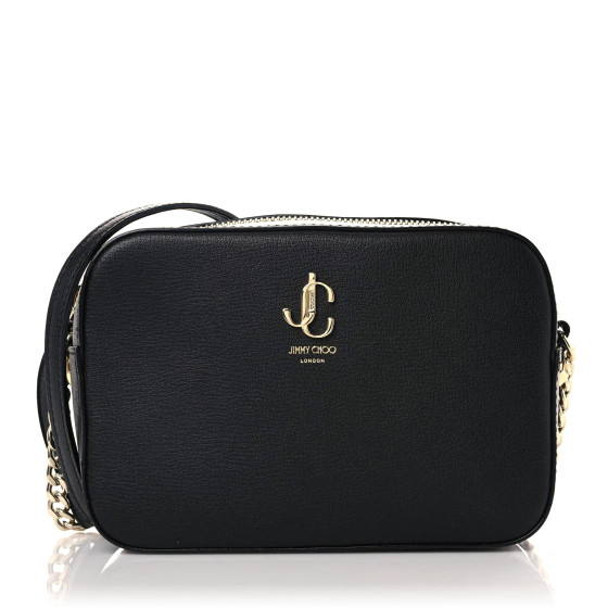 ショルダーバッグ・ポシェット Jimmy Choo BLACK CAMERA BAG Jimmy Choo Camera Bag Black Leather Logo Metal Fittings