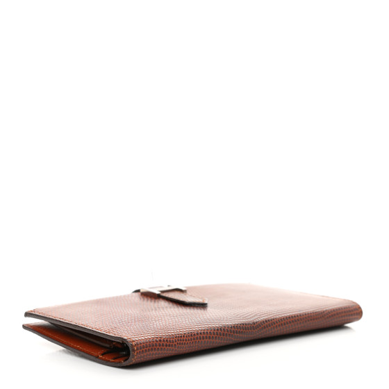 HERMES Lizard Bearn Wallet Etrusque 1116943 | FASHIONPHILE