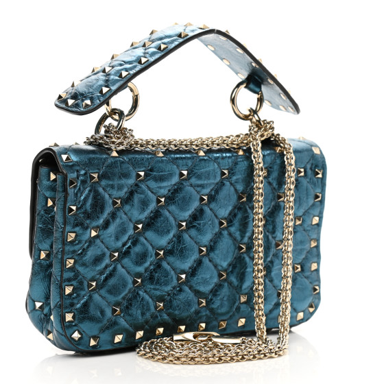 VALENTINO バック VALENTINO GARAVANI Metallic Wrinkled Lambskin Small Rockstud