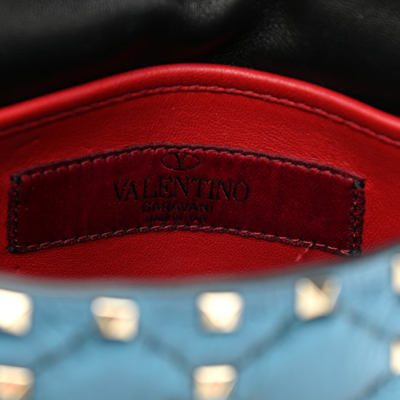 【未使用品】 VALENTINO GARAVANI Rockstud Small Lambskin Wrinkled Metallic バッグ