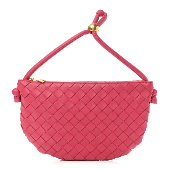 BOTTEGA VENETA Nappa Intrecciato Small Turn Pouch Cranberry
