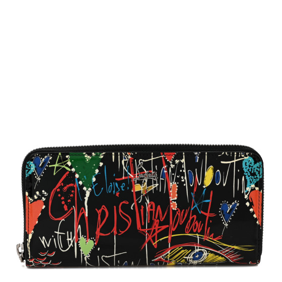 【関税負担】 CHRISTIAN LOUBOUTIN ZIP AROUND WALLET Christian Louboutin Panettone Studded Blue Leather Zip