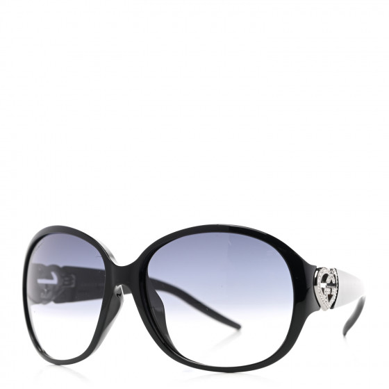 GUCCI Round Frame Heart Sunglasses GG3530 Black 948827