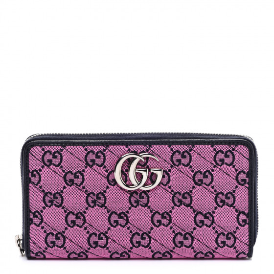 【GUCCI】GG Marmont Matelasse Zipper Card Wallet Pink GUCCI Monogram Multicolor Matelasse Diagonal GG Marmont Zip