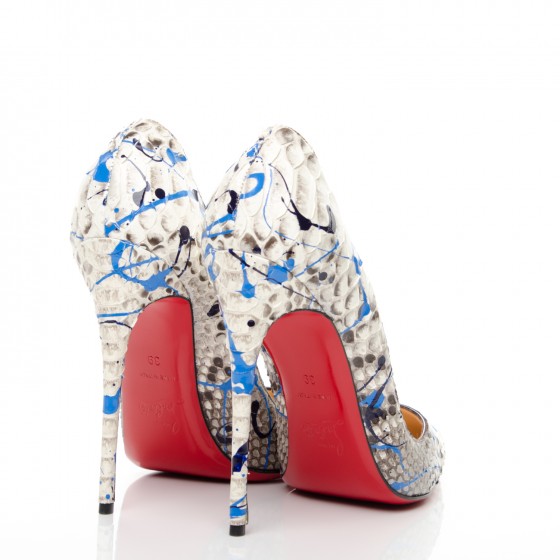 【SI】 Christian Louboutin パンプス パイソン CHRISTIAN LOUBOUTIN Python Vulcano So Kate 120 Pumps 39 Blue