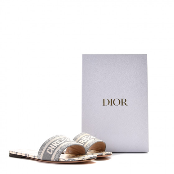 CHRISTIAN DIOR Canvas Check'N'Dior Pop Embroidered Dway Flat