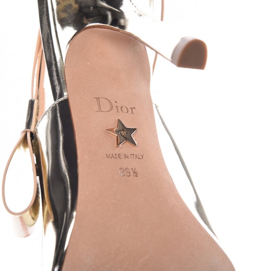 CHRISTIAN DIOR Metallic Calfskin Sweet D Slingback Pumps