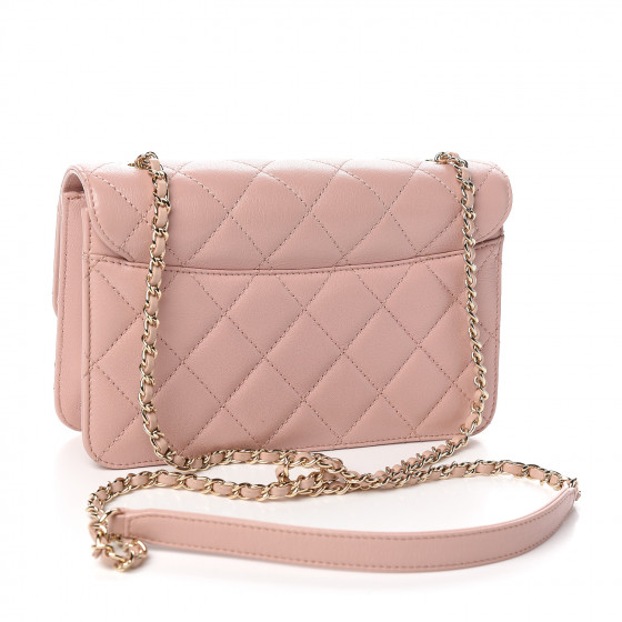 CHANEL Sheepskin Quilted Mini Beauty Lock Flap Pink 534715