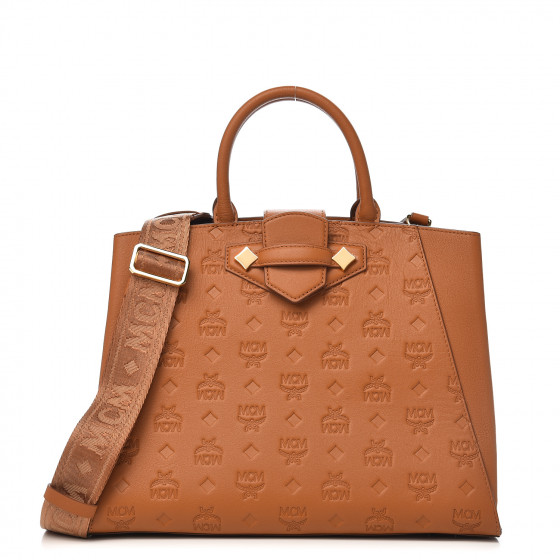 Mcm essential tote shop in monogram leather