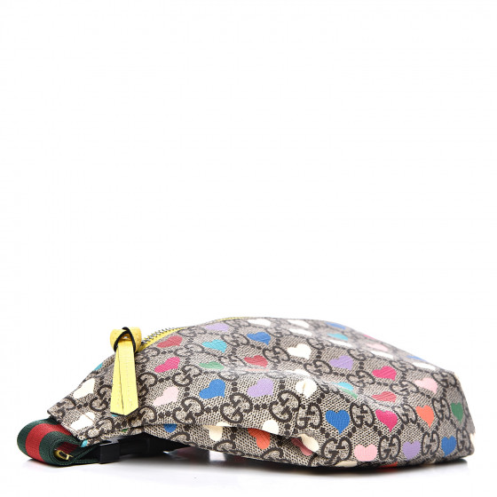 【GUCCI】Kids GG Heart Star Print Belt Bag Beige Blue Suprem GUCCI GG Supreme Monogram Stars Childrens Belt Bag 1493973