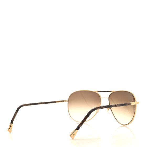 Louis Vuitton アビエーターサングラス ゴールド LOUIS VUITTON Damier Ebene Conspiration Pilote Aviator