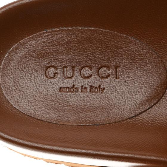 GUCCI Jakarta Calfskin Womens Horsebit Slippers 36.5 Brown