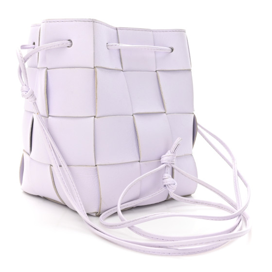 BOTTEGA VENETA Calfskin Intreccio Small Cassette Bucket Bag