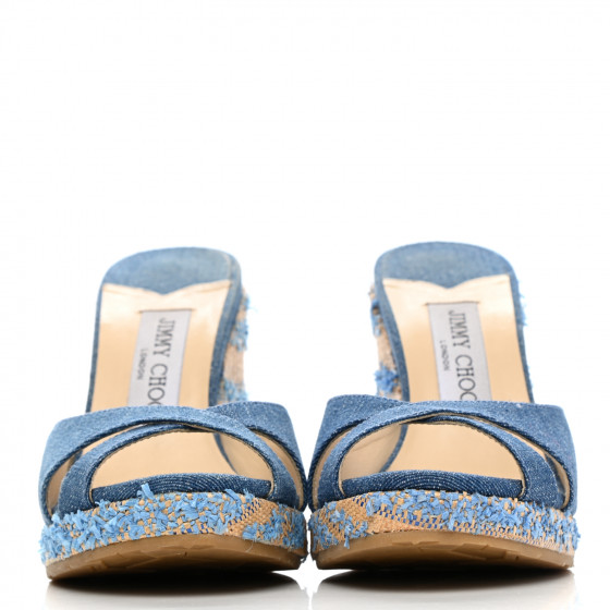 【JIMMY CHOO】Farone Flap/M-Obir-Denim ★関税送料込み Jimmy Choo】Faroe Flap チェーン付きデニムショルダーバッグ