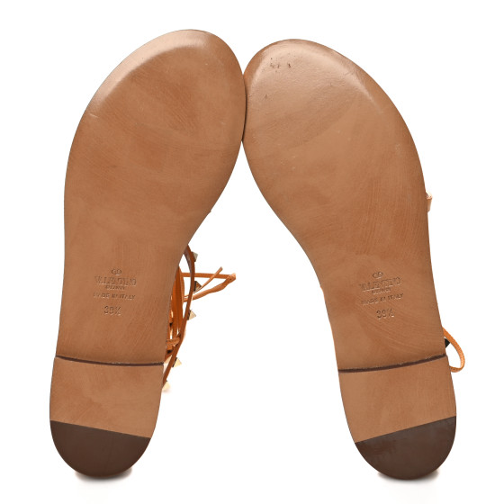 VALENTINO GARAVANI Calfskin Rockstud Gladiator Flat Sandals