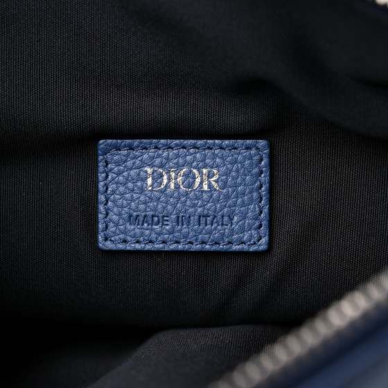 CHRISTIAN DIOR Calfskin Mens Saddle Bag Blue 1309405