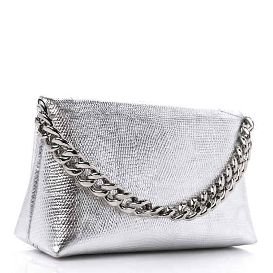TOM FORD Metallic Lizard Embossed Mini Label Shoulder Bag