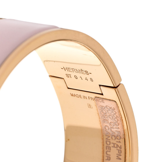 HERMES CLIC CLAC H バングル ローズオランジェ Hermes Clic H Bracelet in Rose Enamel with 18k Gold Plated