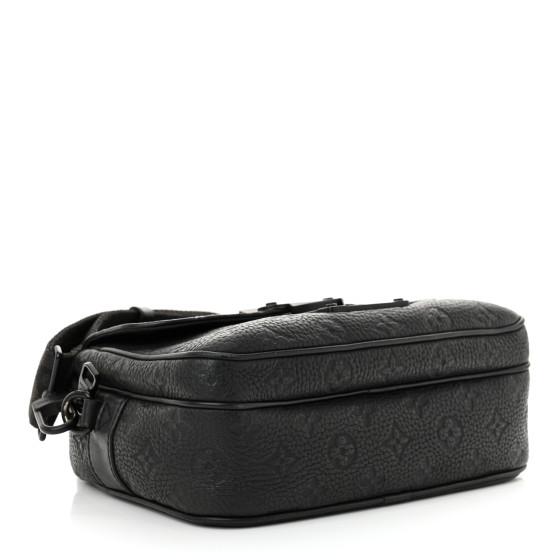 LOUIS VUITTON Taurillon Monogram S Lock Messenger Black