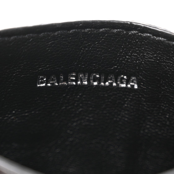 BALENCIAGA Shiny Calfskin Logo Crocodile Embossed Cash