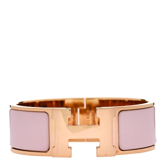 HERMES CLIC CLAC H バングル ローズオランジェ Hermes Clic H Bracelet in Rose Enamel with 18k Gold Plated