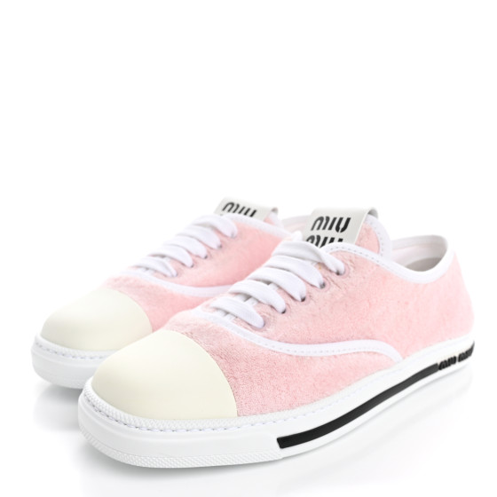 MIU MIU Terry Cloth Low Top Sneakers 37.5 Alabastro 1641931