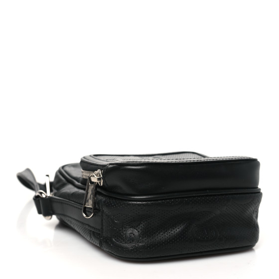 GUCCI Calfskin GG Tennis Embossed Mini Double Zip Messenger