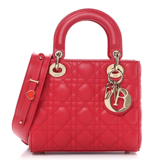 CHRISTIAN DIOR Lambskin Cannage Small My ABCDior Lady Dior