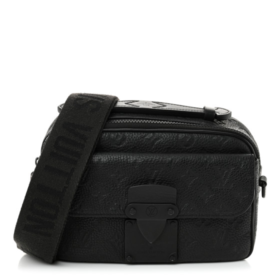 LOUIS VUITTON Taurillon Monogram S Lock Messenger Black