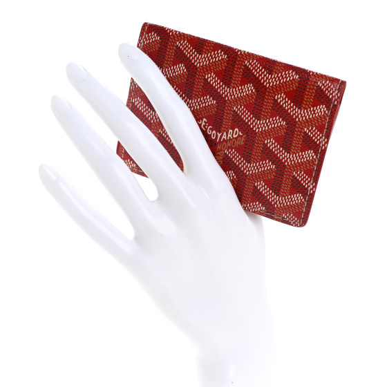 GOYARD Goyardine Business Card Holder Red 1645266 | FASHIONPHILE