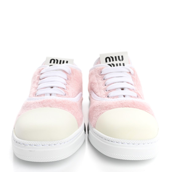 MIU MIU Terry Cloth Low Top Sneakers 37.5 Alabastro 1641931