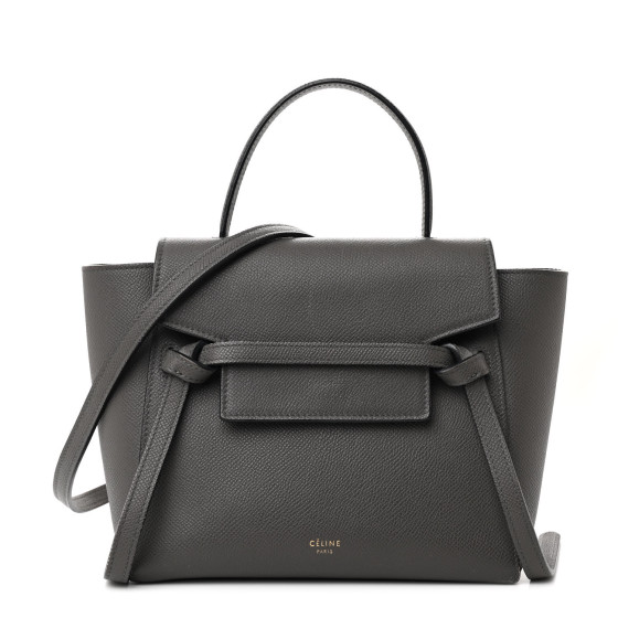CELINE Grained Calfskin Nano Belt Bag Grey
