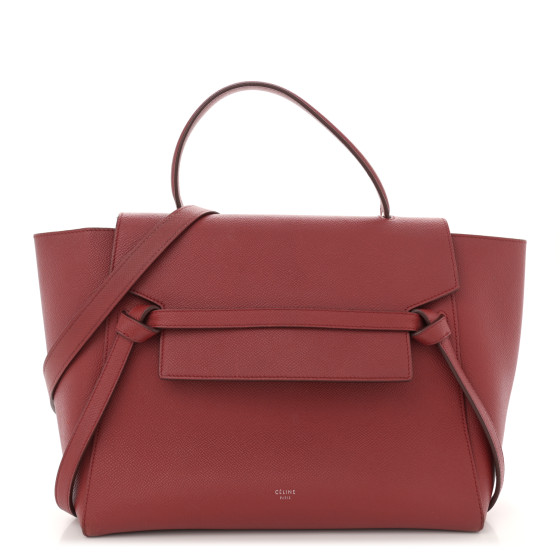 CELINE Grained Calfskin Mini Belt Bag Rust