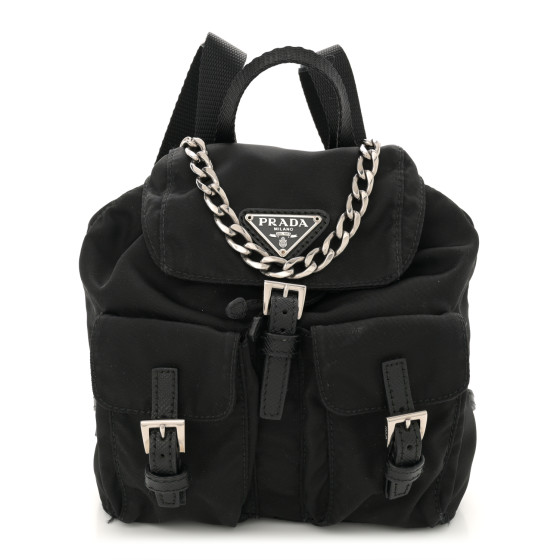PRADA Nylon Vela Mini Crossbody Backpack Black 1680109