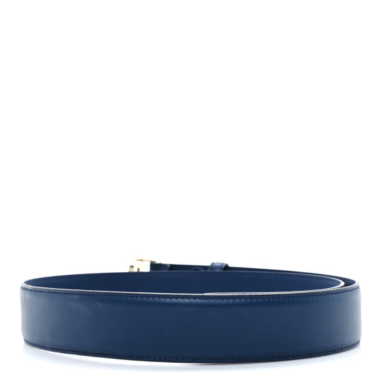 GUCCI Moon Calfskin Interlocking G 37mm Belt 90 36 Cobalt